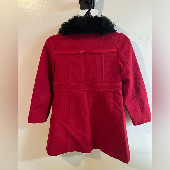 Janie and Jack wool Holiday Coat with faux fur collar size 5 - Picture 2 of 4